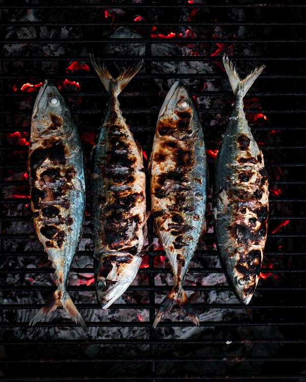 grillowane pstrągi ryby z grilla