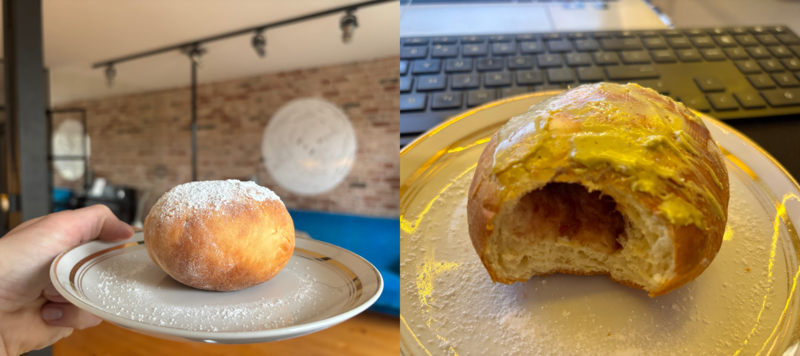 domowe pączki z malinami