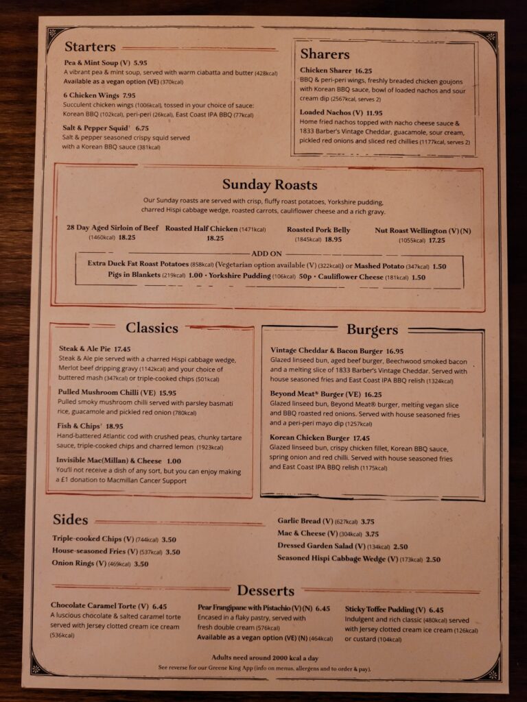 sunday roast menu brytyjskie jedzenie