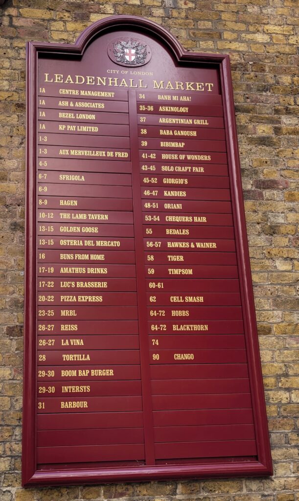 gdzie zjeść na Leadenhall Market w londynie